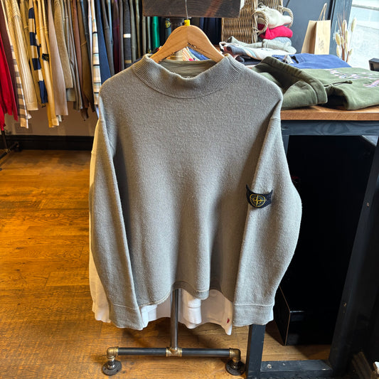 Stone Island 2000s Pullover Knit Jumper Grey (Medium)