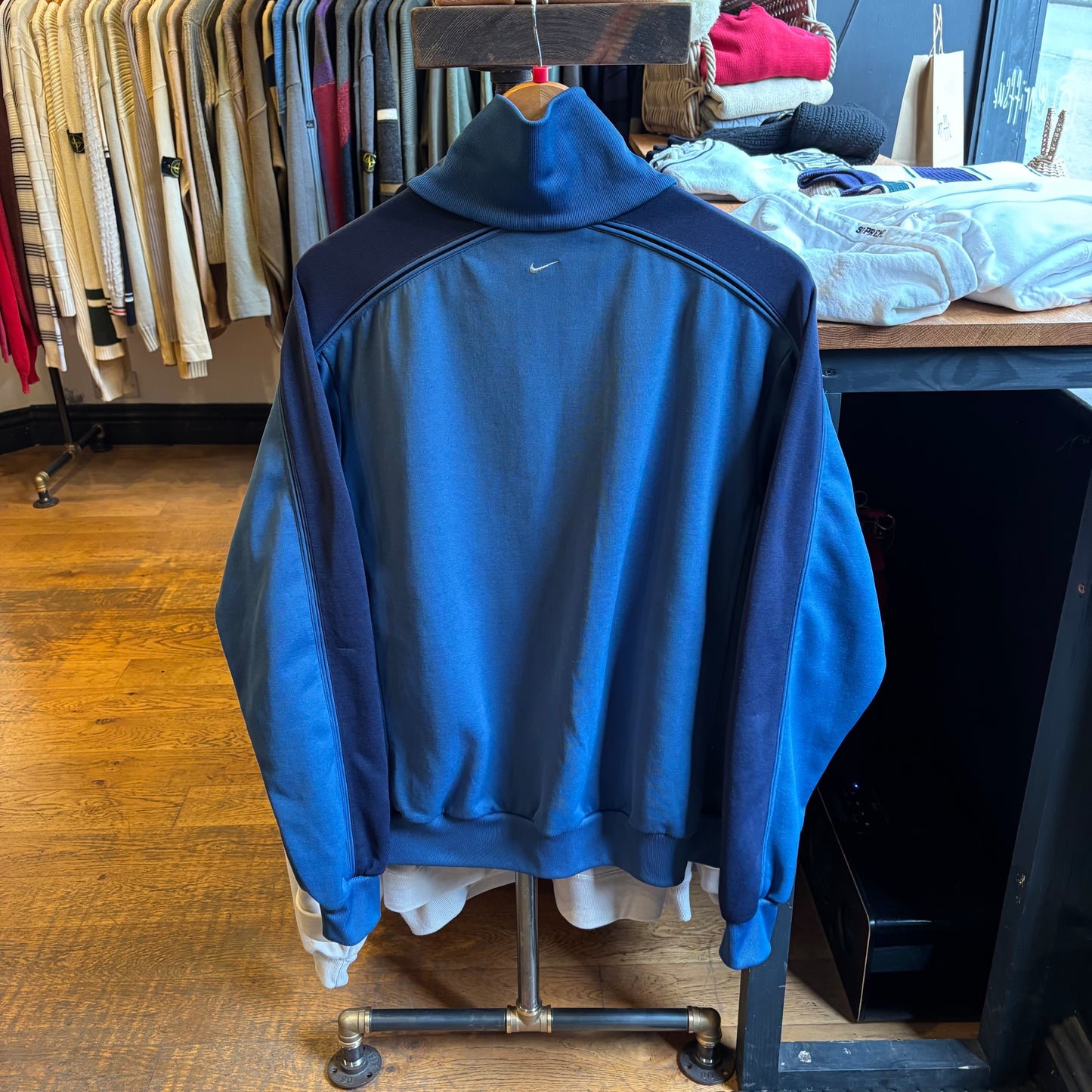 Nike Swoosh Zip Up Track Jacket Blue (Large)