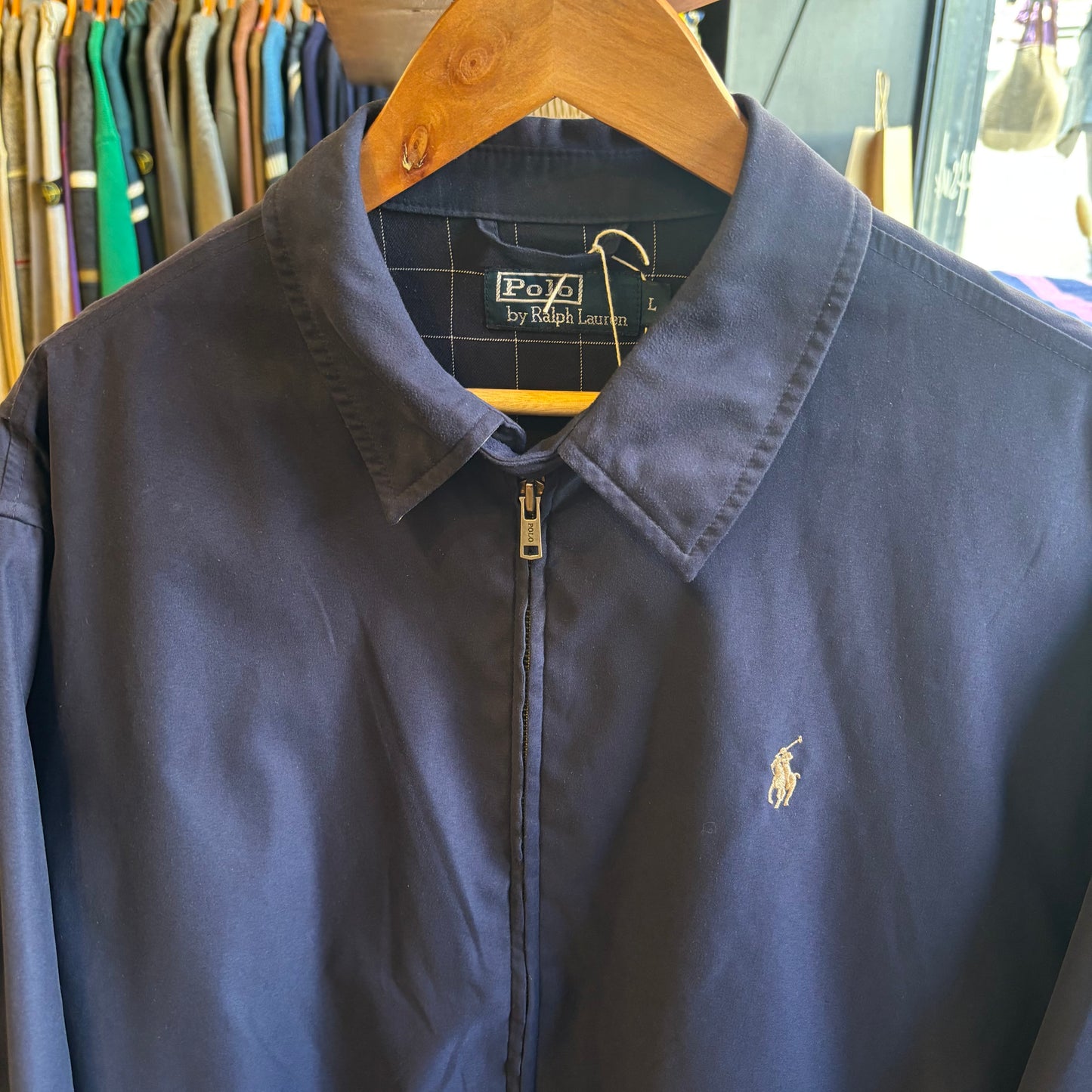 Ralph Lauren Harrington Zip Up Jacket Navy (Large)