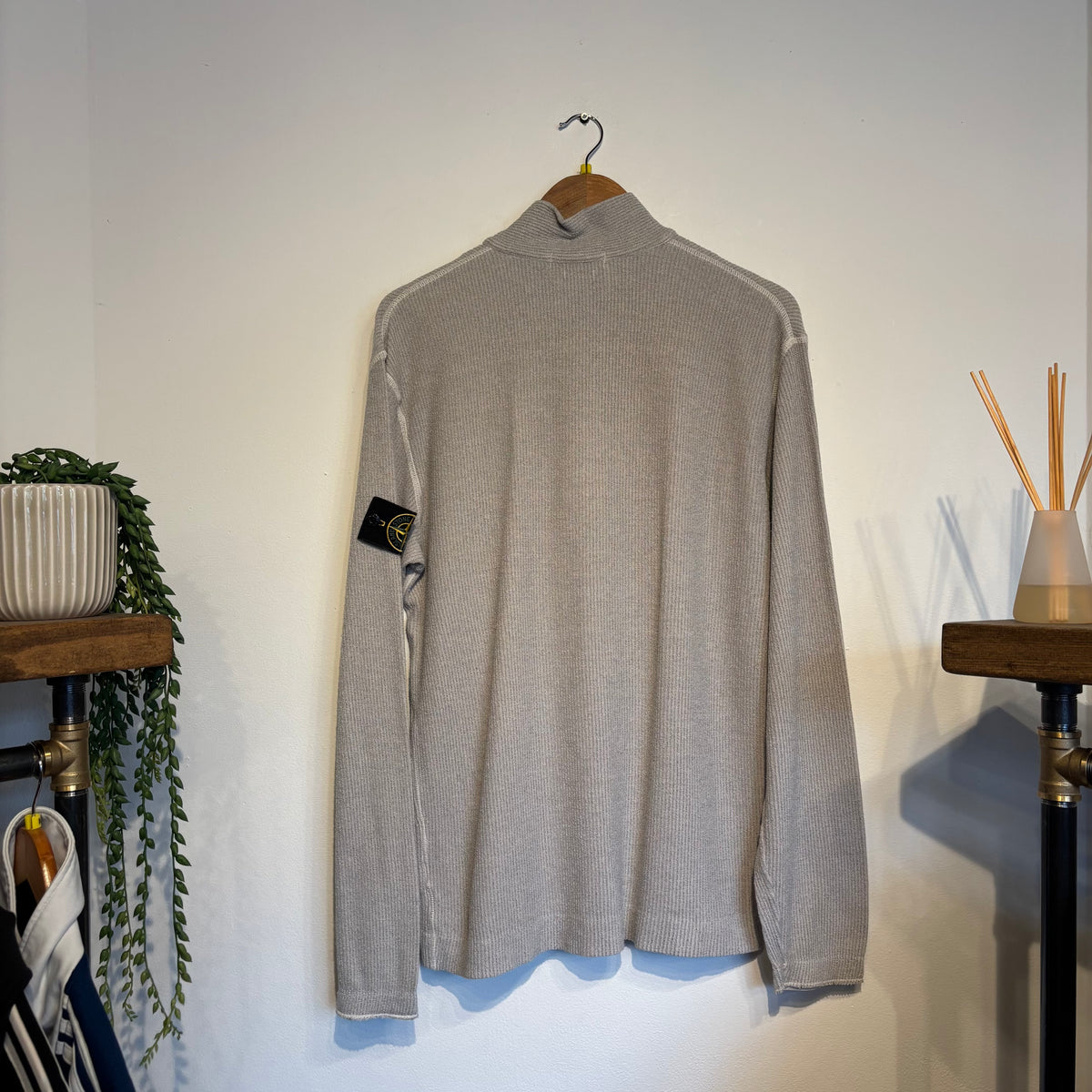 Stone Island S/S 2003 Quarter Zip Jumper Grey (Medium)
