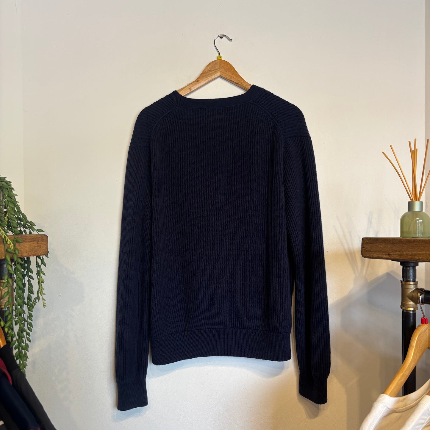 Lacoste Chunky Button Up Cardigan Knit Navy (Medium)