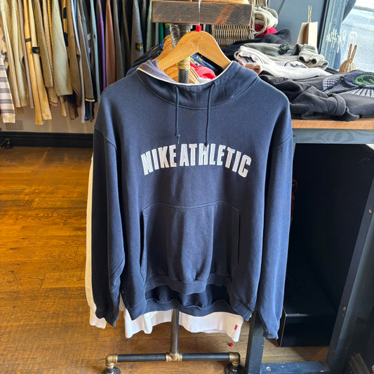 Nike Athletic Spellout Oversized Hoodie Navy (Large)