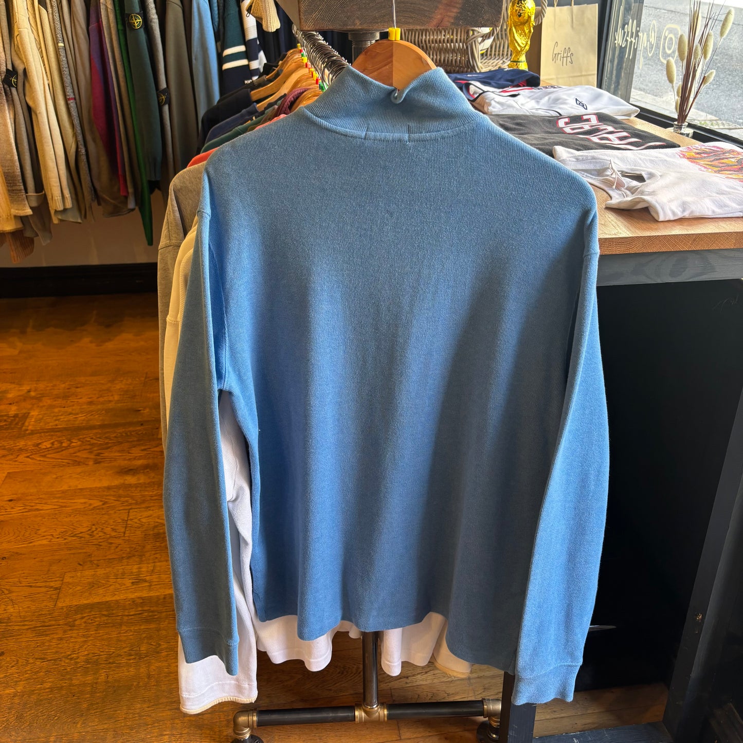 Ralph Lauren Quarter Zip Pullover Jumper Light Blue (Medium)
