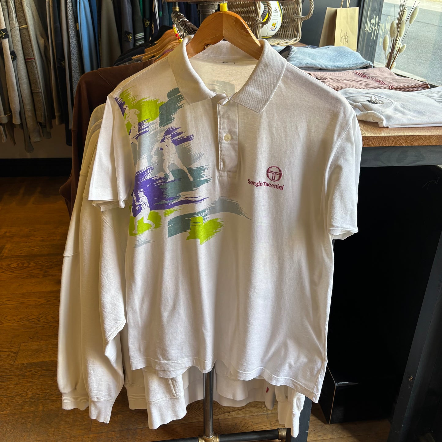 Sergio Tacchini Tennis Polo Shirt White (Medium)