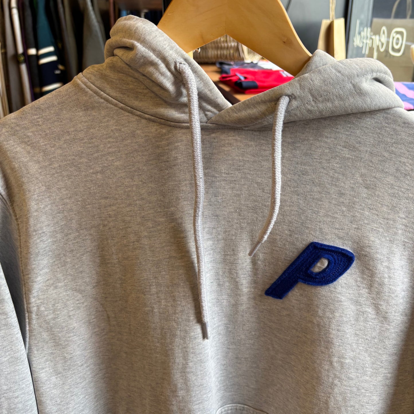 Palace FW23 P-3 Felt Hoodie Grey (Small)