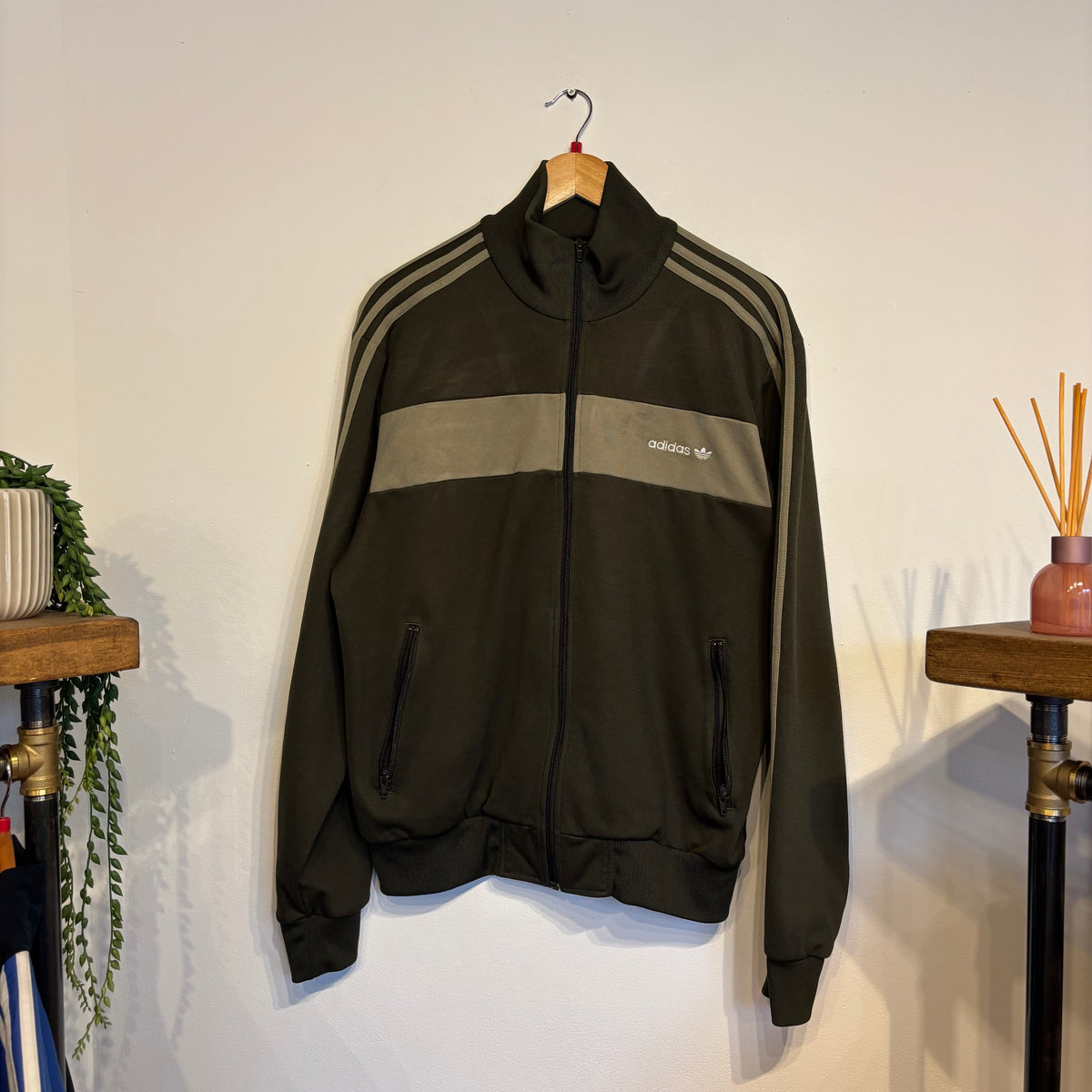 Adidas Zip Up Track Jacket Brown (Large)