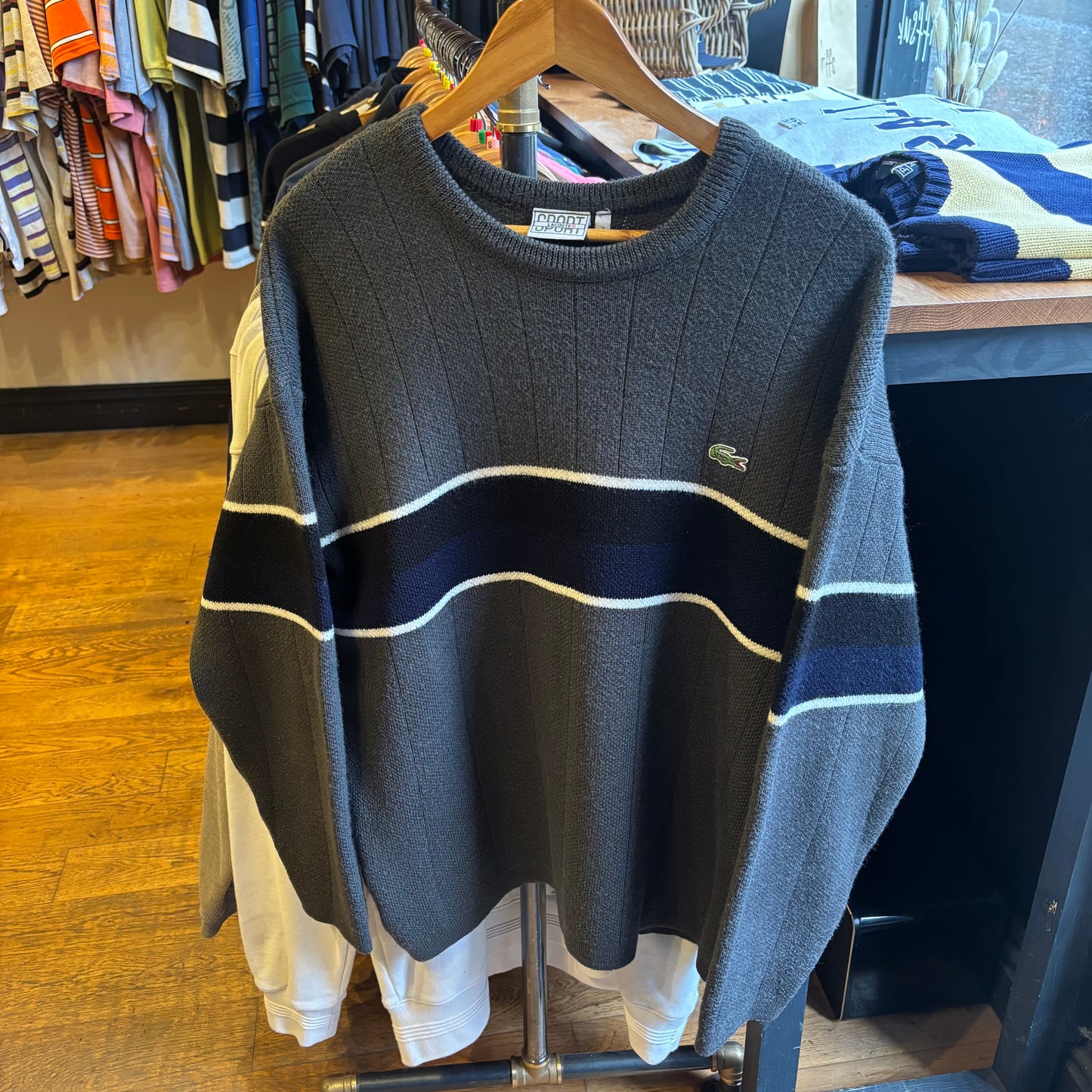Lacoste Sport Chunky Knit Jumper Grey (XL)