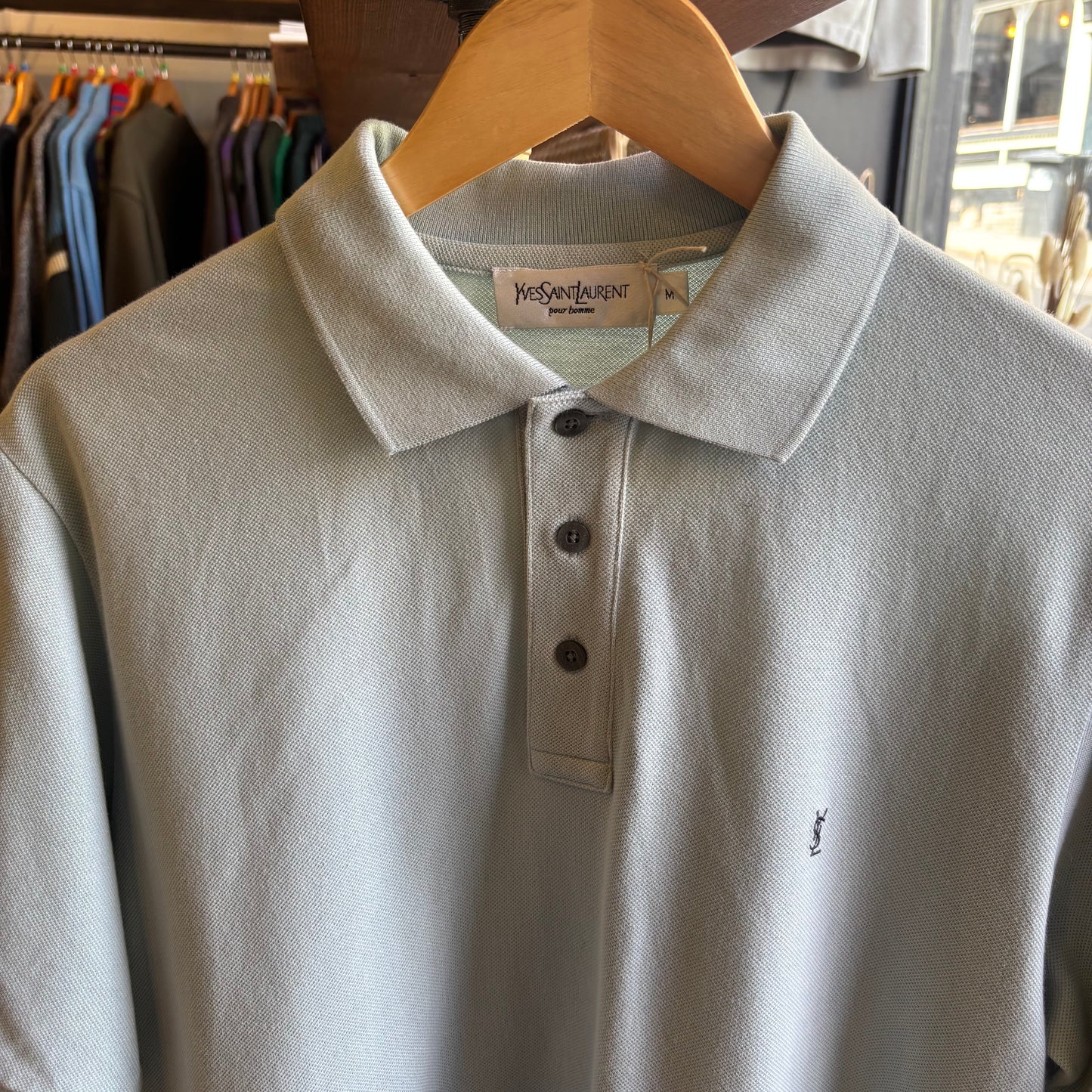 Yves Saint Laurent Polo Shirt Light Blue (Medium)