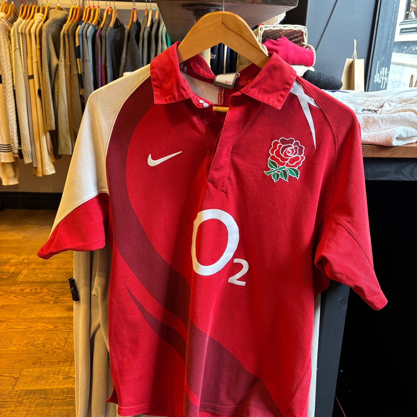 Nike England Rugby 2007/09 Rugby Shirt Red (Medium)