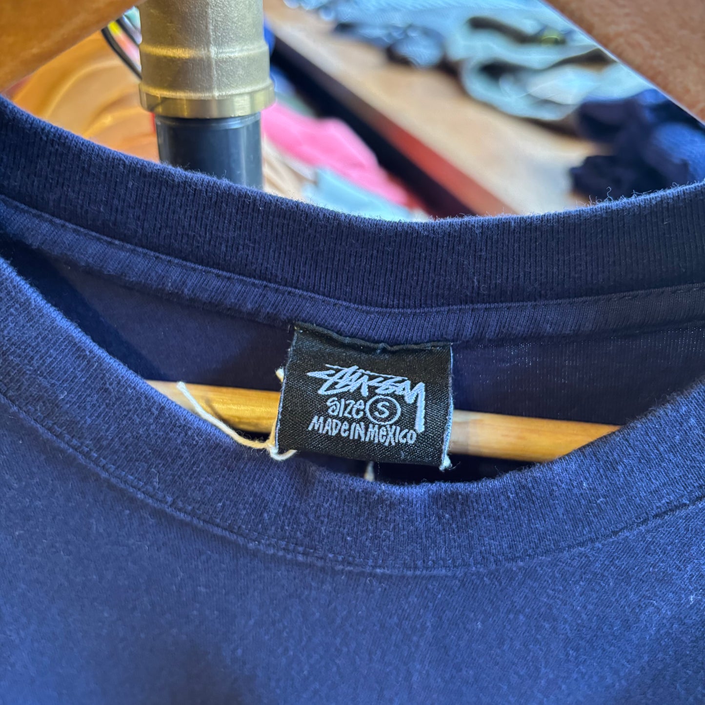 Stussy Pitstop Print T-Shirt Navy (Small)