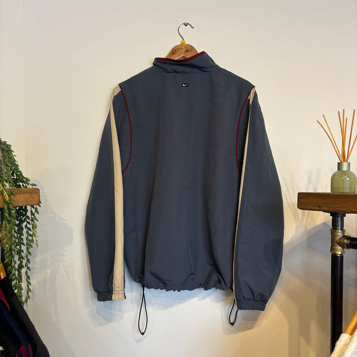 Nike 2000's Windbreaker Zip Jacket Blue (Medium)
