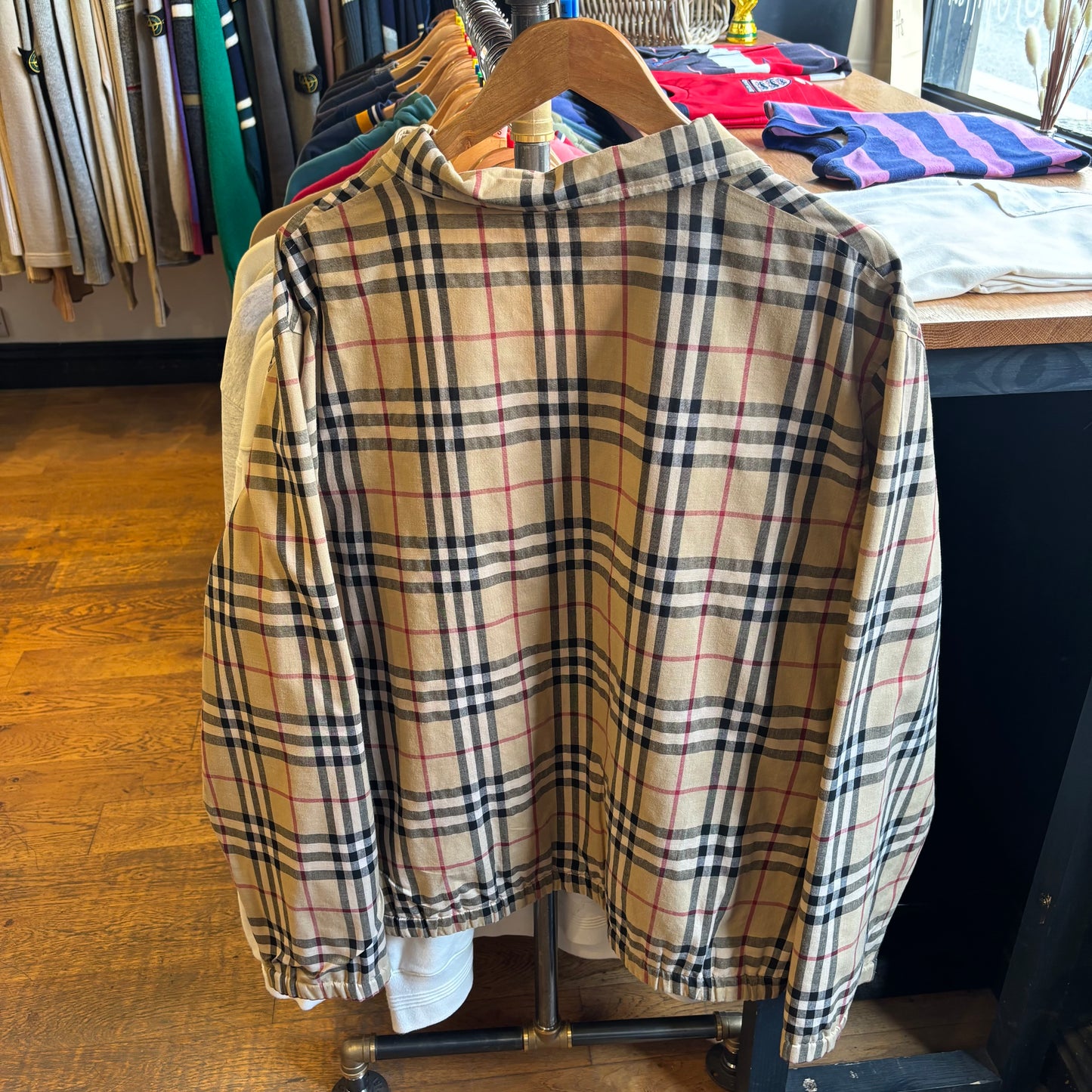 Burberry London Reversible Nova Check Harrington Jacket Cream (XXL)