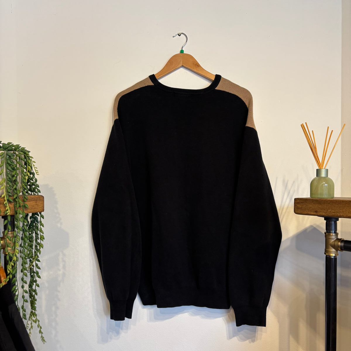 Supreme FW18 Logo Repeat Knit Sweater Black/ Beige (XL)
