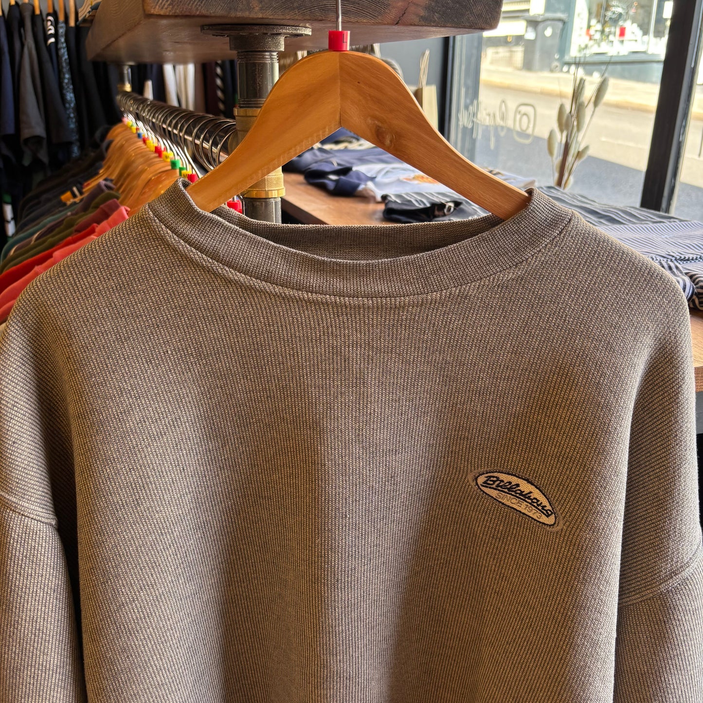 Billabong 2000's Oversized Pullover Sweatshirt Beige (Large)