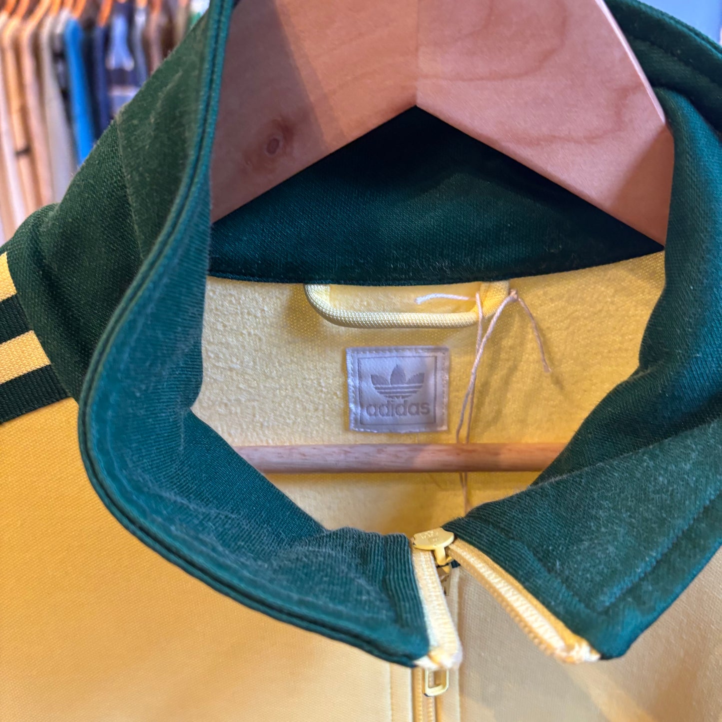 Adidas Zip Up Track Jacket Yellow/ Green (Large)