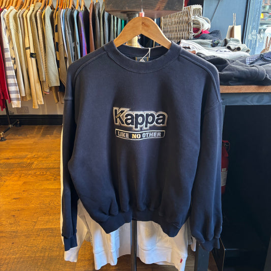 Kappa Oversized Spellout Sweatshirt Black (Small)