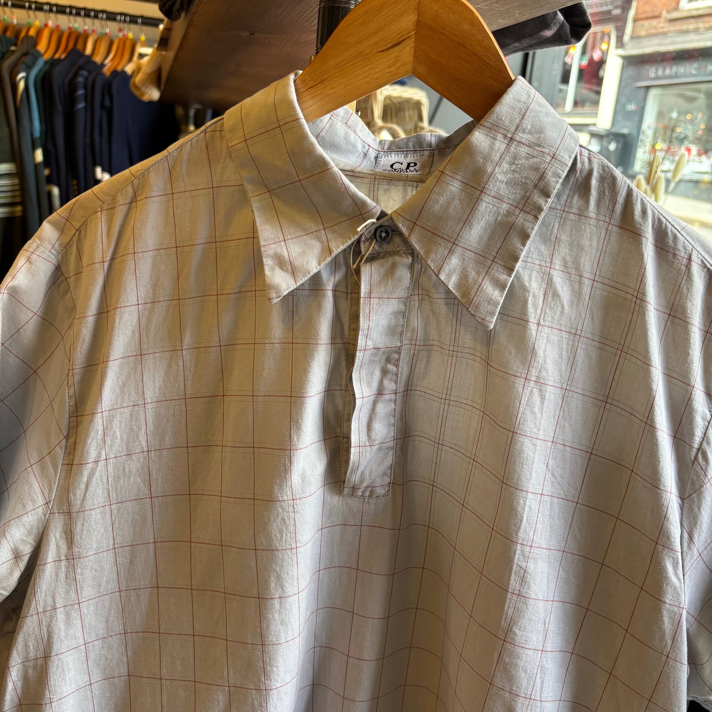 CP Company S/S 2002 Plaid Button Shirt Grey (Medium)