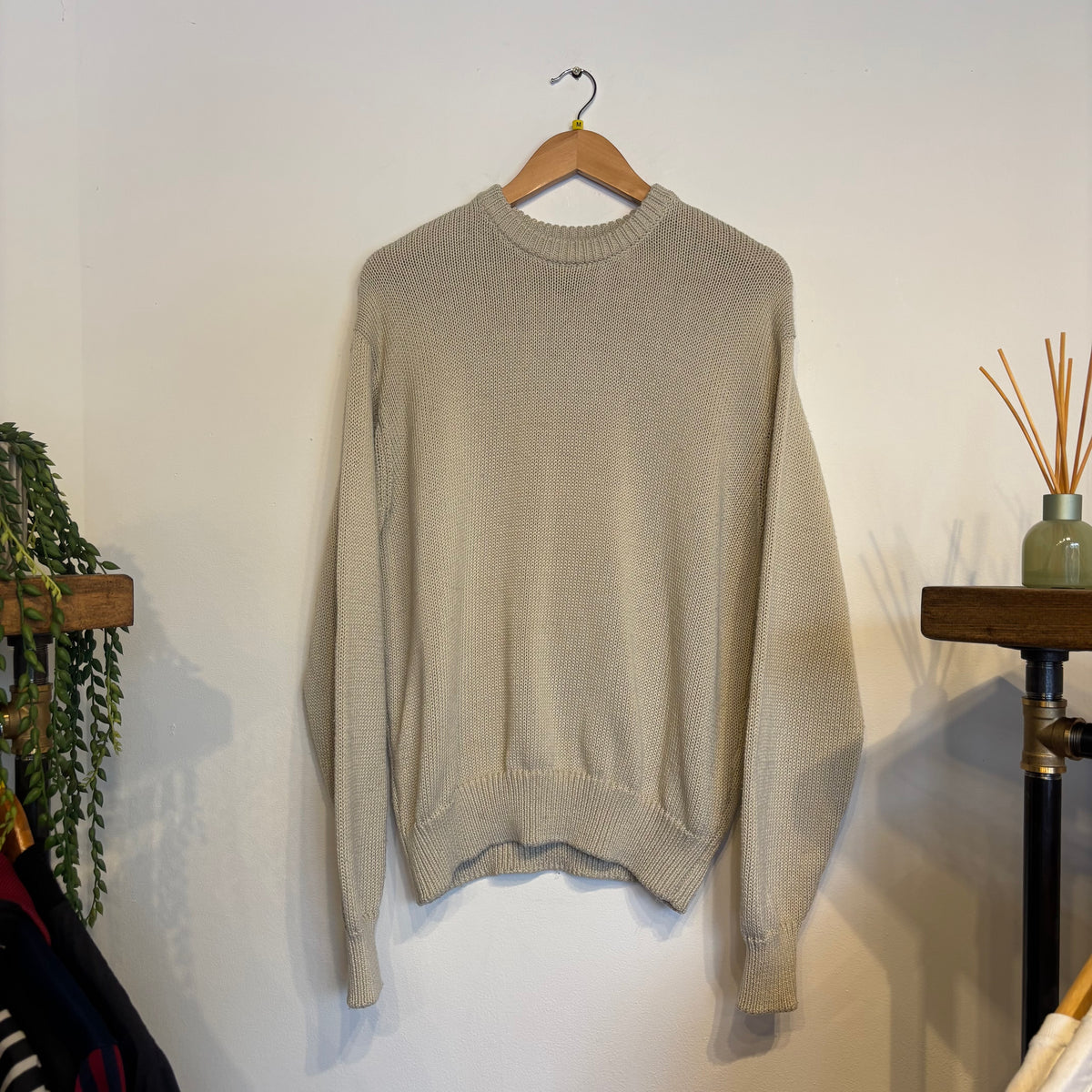 Stussy Surfman Icon Knit Sweater Cream (Medium)