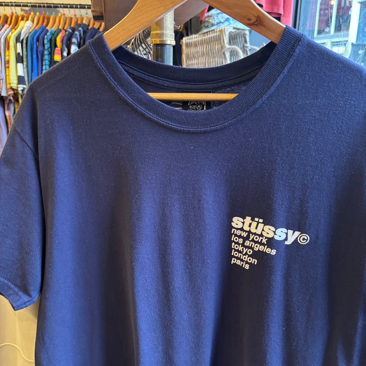 Stussy Strawberry Print T-Shirt Navy (Medium)
