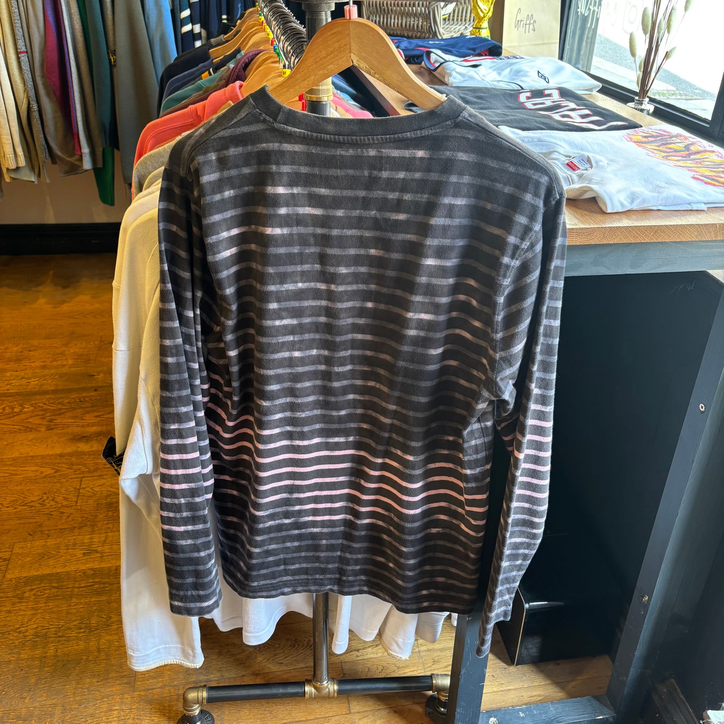 Stussy Bleach Stripe Longsleeve T-Shirt Black (Small)