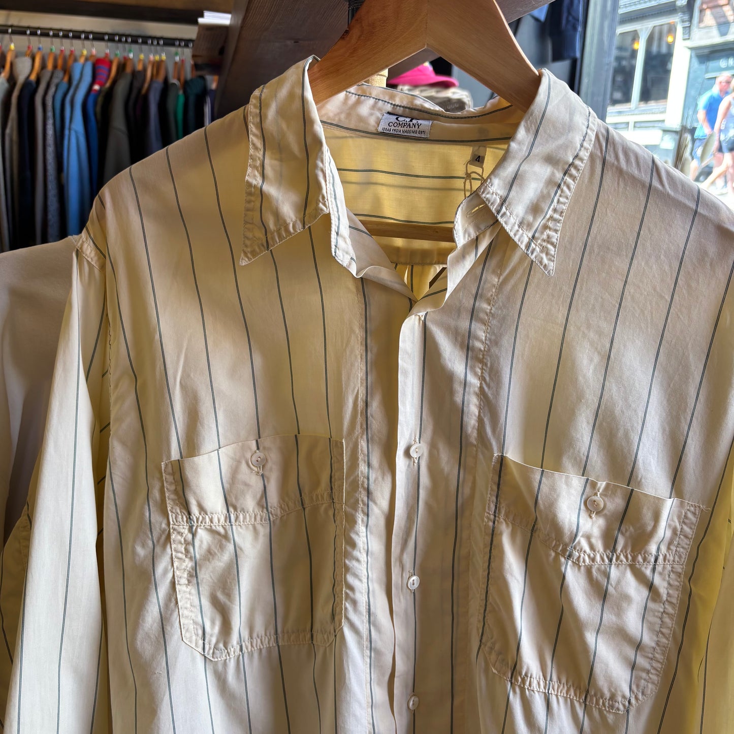 CP Company 80s Ideas From Massimo Pinstripe Shirt Yellow (Large)