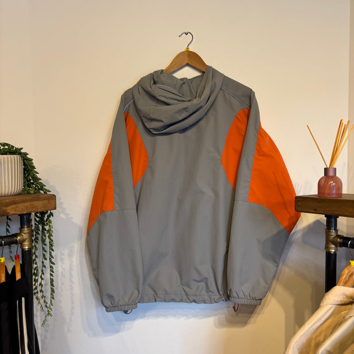 Palace SS24 Duo Shell Hooded Jacket Grey/ Orange (Medium)