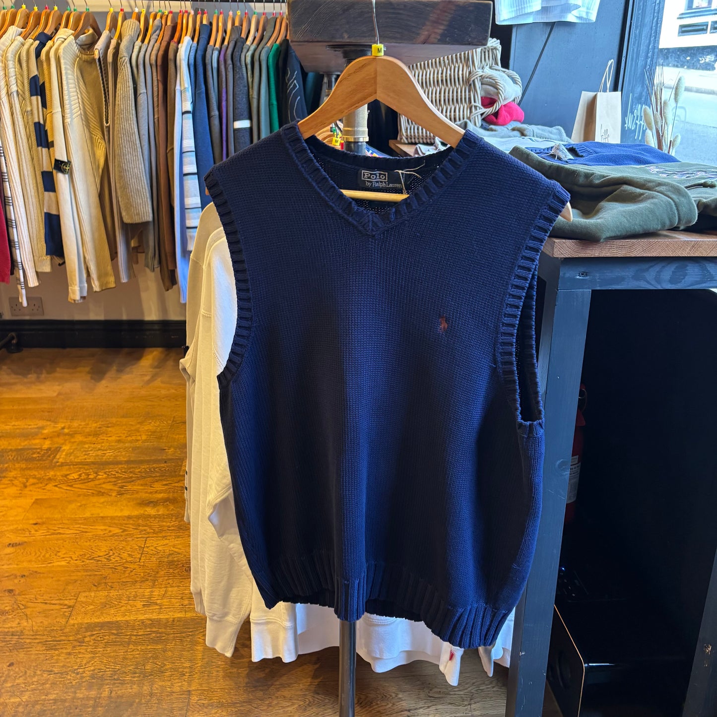 Ralph Lauren Sleeveless Knit Vest Jumper Navy (Medium)