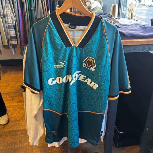 Wolverhampton Wanderers 1996/97 Away Shirt Green (Large)