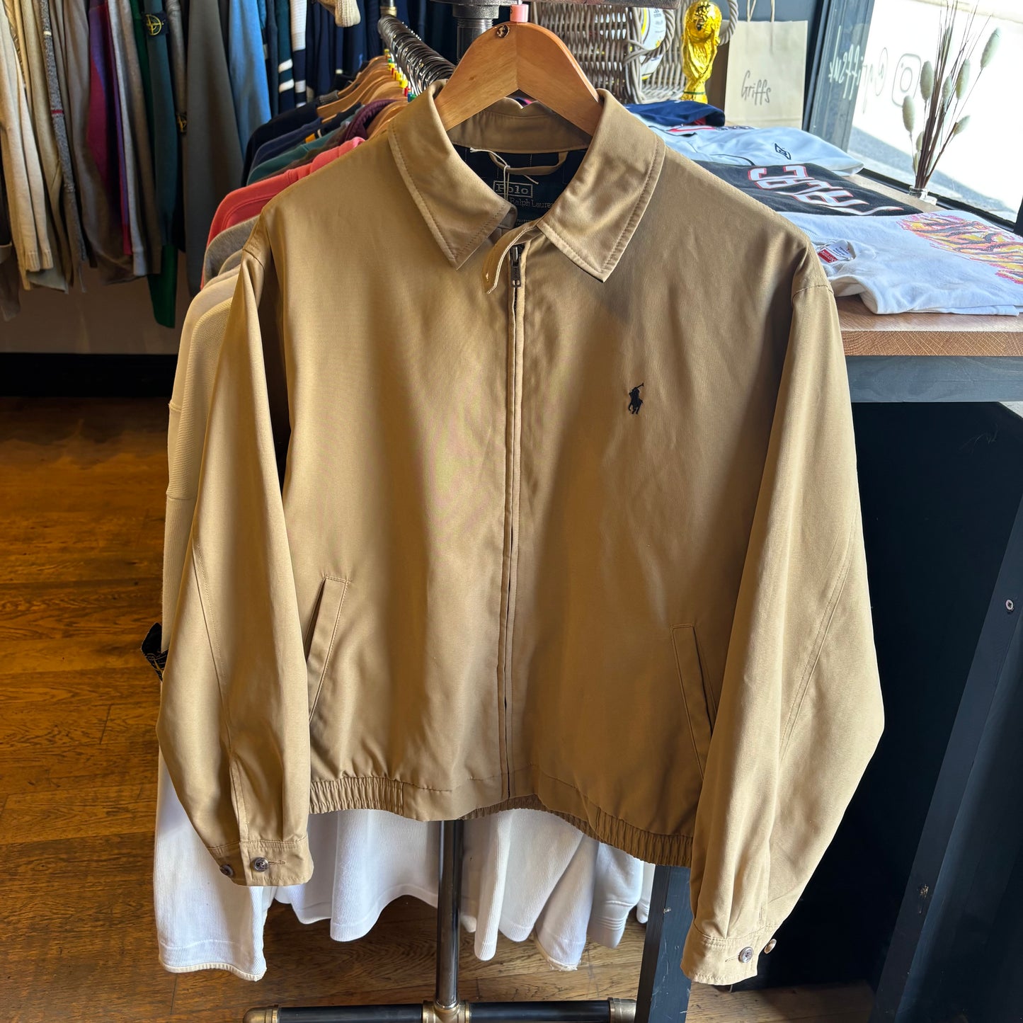 Ralph Lauren Bi Swing Harrington Zip Jacket Beige (Small)