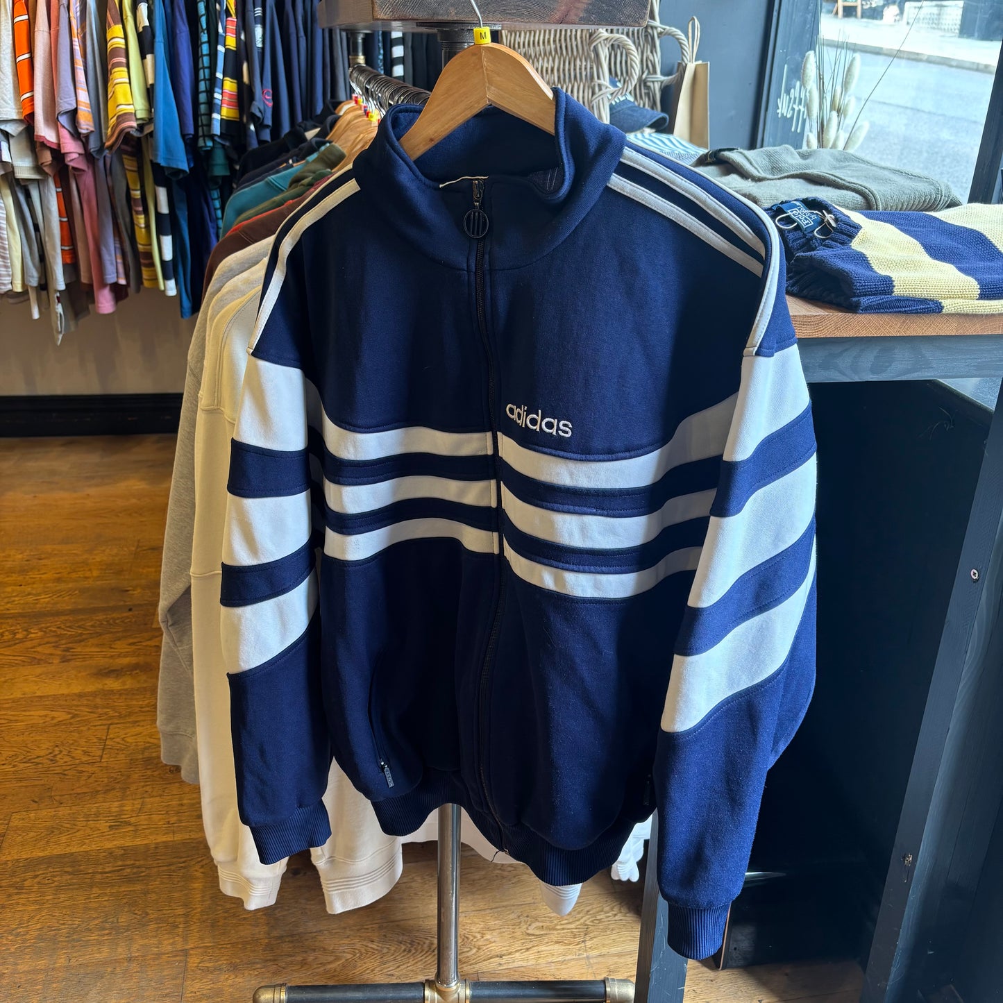 Adidas Zip Up Track Jacket Navy (Medium)