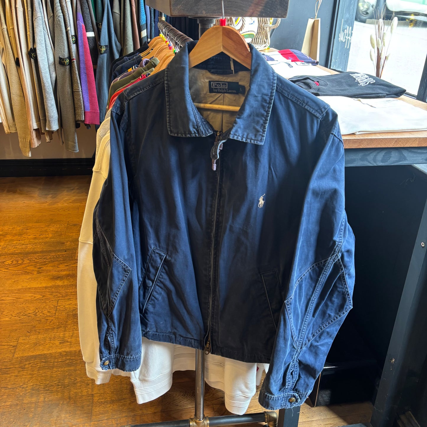 Ralph Lauren Harrington Zip Up Jacket Blue (Large)