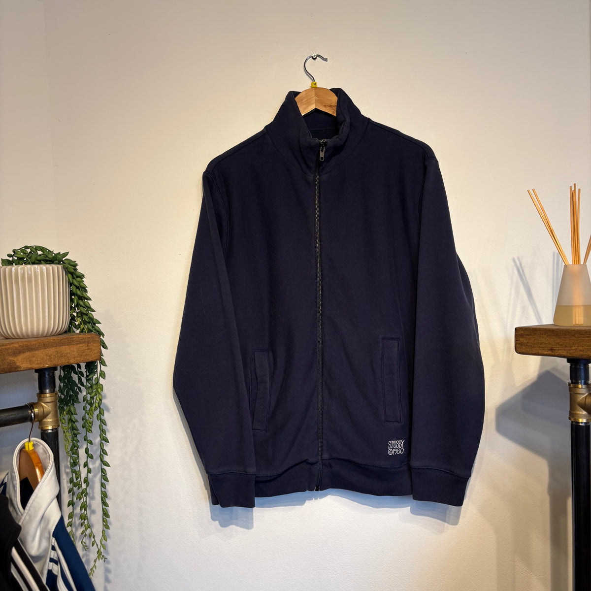 Stussy Y2K Full Zip Jumper Navy (Medium)
