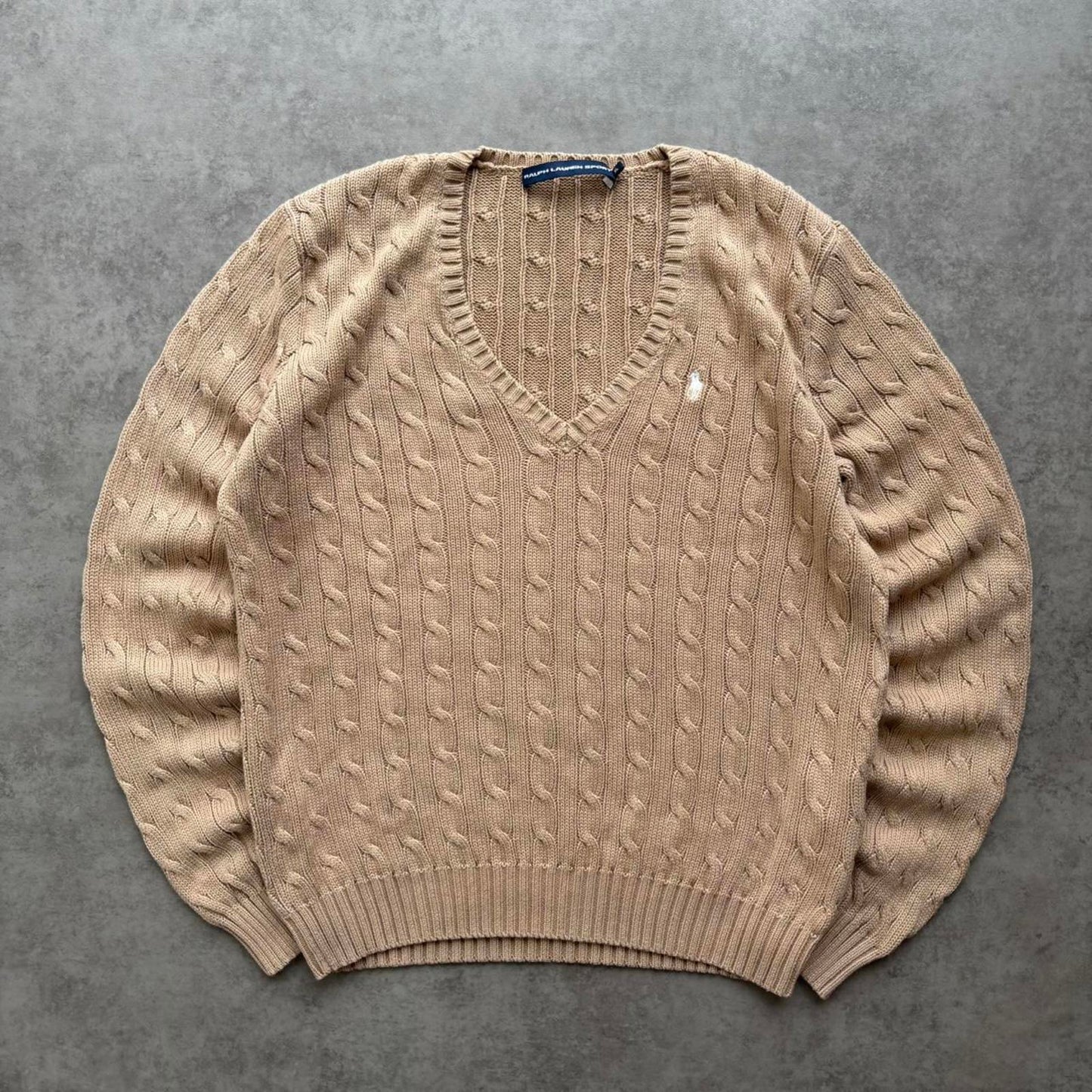 Women's Ralph Lauren Cable Knit Beige (Large)