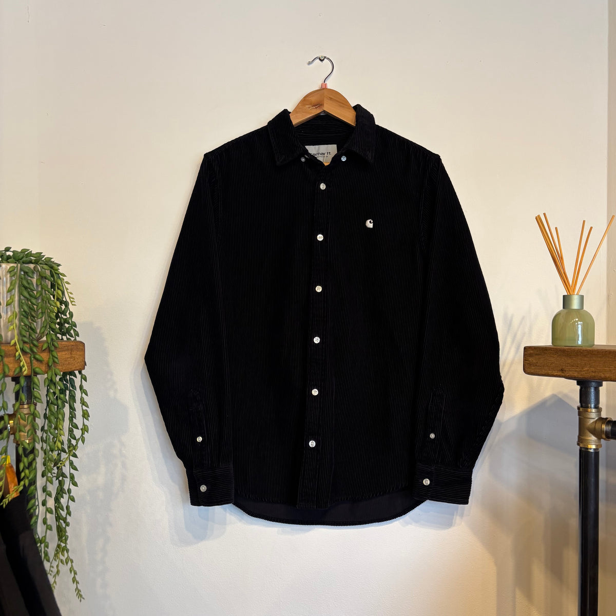 Carhartt Madison Corduroy Button Shirt Black (Small)
