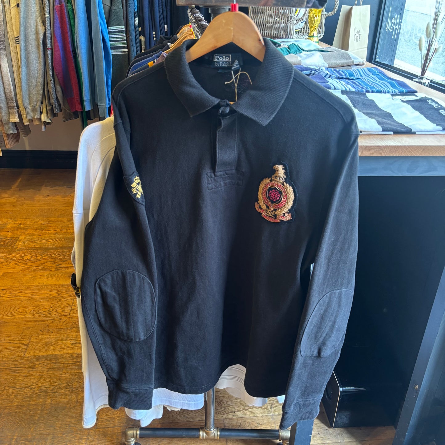 Ralph Lauren PRLC Longsleeve Rugby Shirt Black (Large)