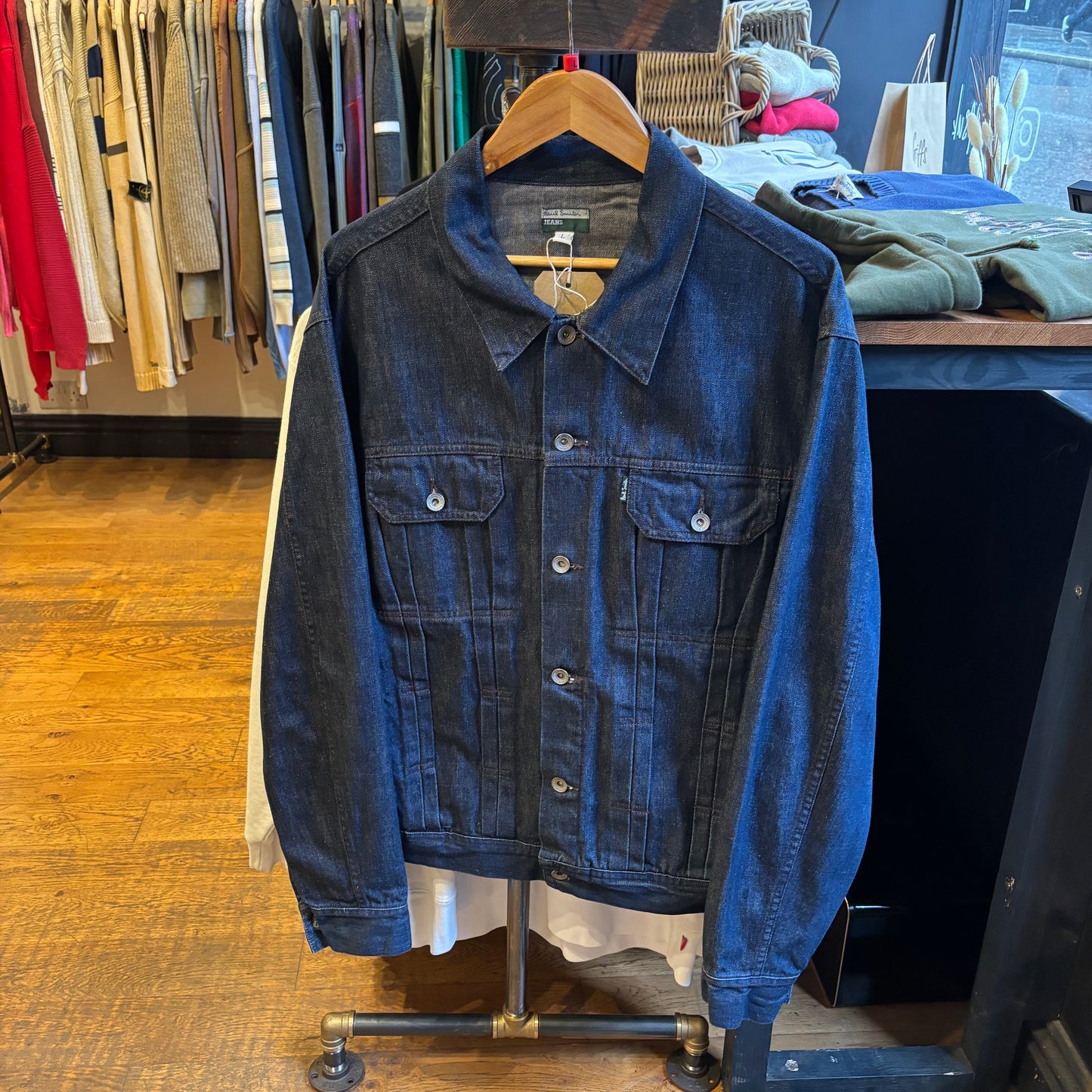 Paul Smith Button Up Denim Jacket Navy (Large)