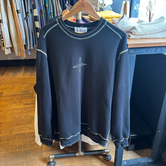 Stone Island A/W 2023 Contrast Stitch Star Sweatshirt Black (Large)