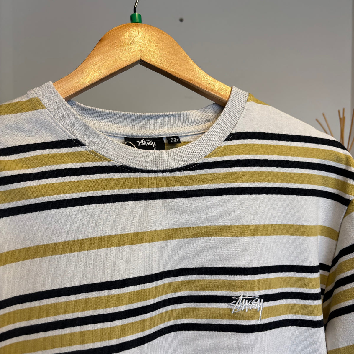 Stussy Alton Stripe Crew T-Shirt Bone (XL)