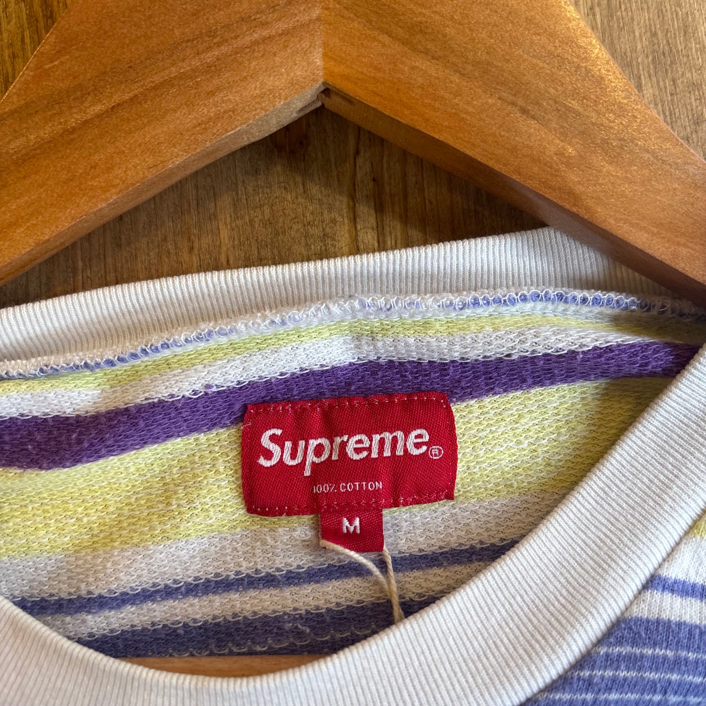 Supreme SS19 Multi Stripe Terry T-Shirt White (Medium)
