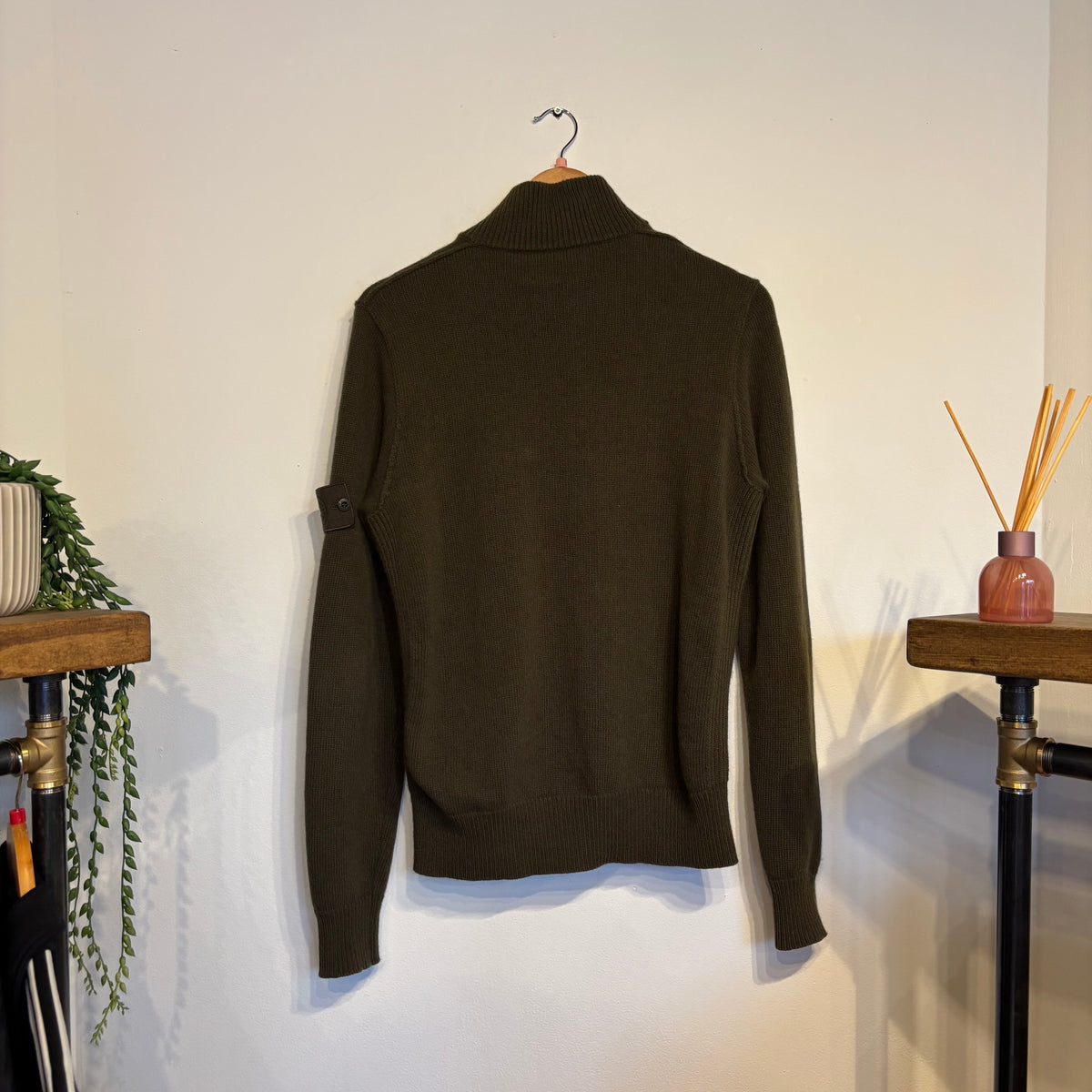 Stone Island A/W 2024 Full Zip Knit Jumper Khaki (Small)