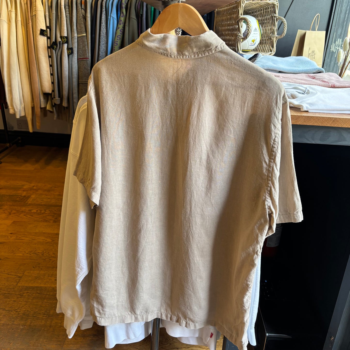 Stone Island S/S 2007 Linen Button Shirt Beige (XL)