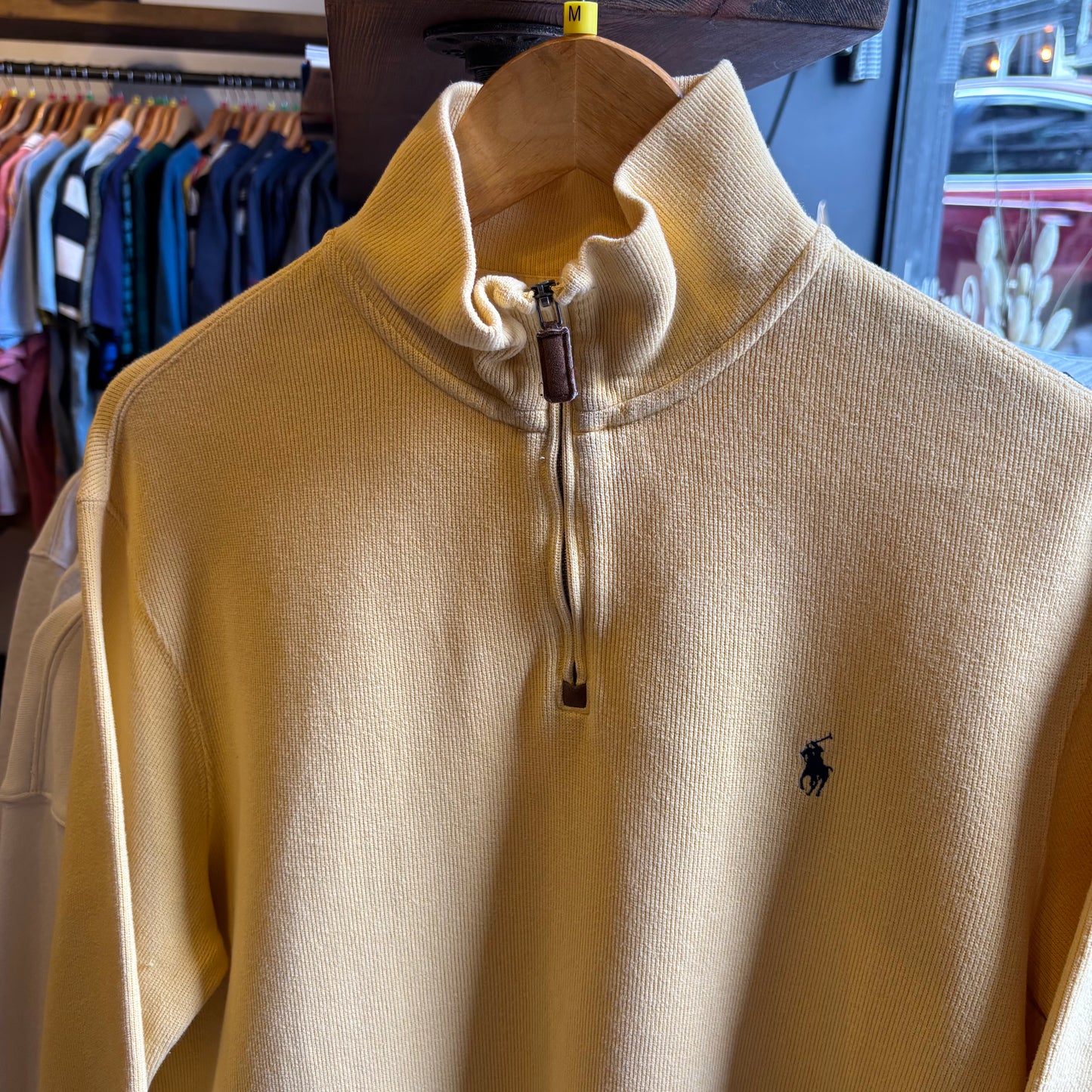 Ralph Lauren Quarter Zip Pullover Jumper Yellow (Medium)