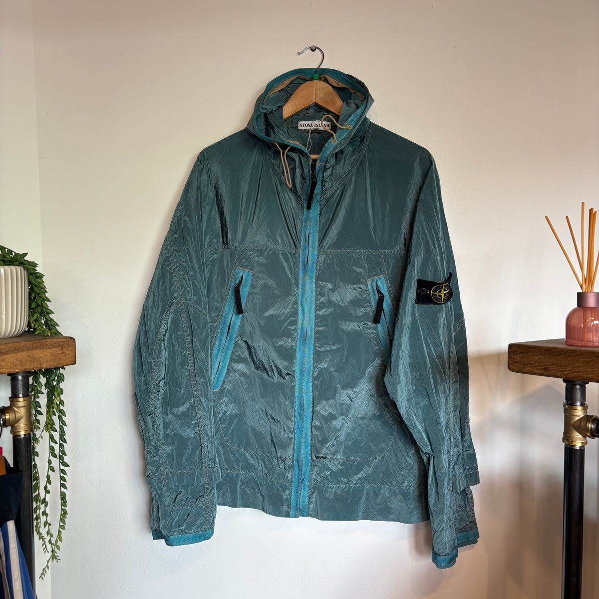 Stone Island S/S 2005 Shimmer Nylon Metal Jacket Blue (XL)