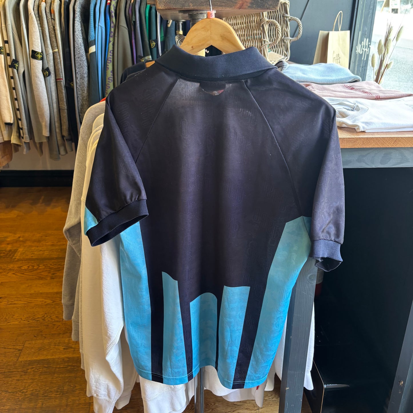 Nike Premier 90s Sports Polo Top Blue (Small)