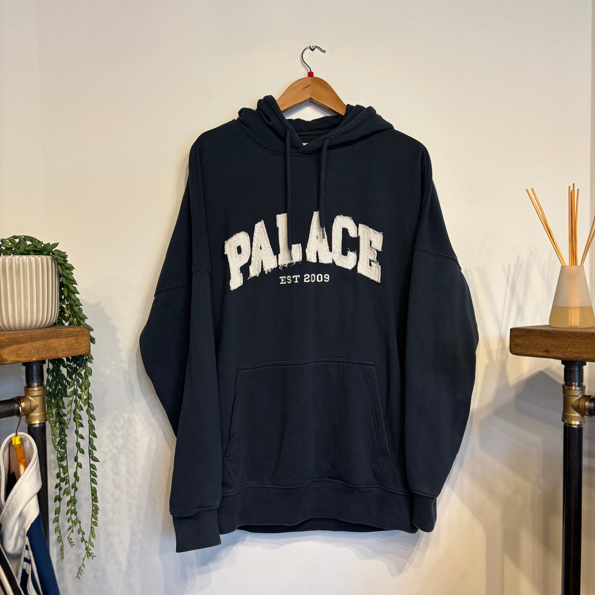 Palace FW21 Drop Shoulder Appliqué Hoodie Navy (Large)