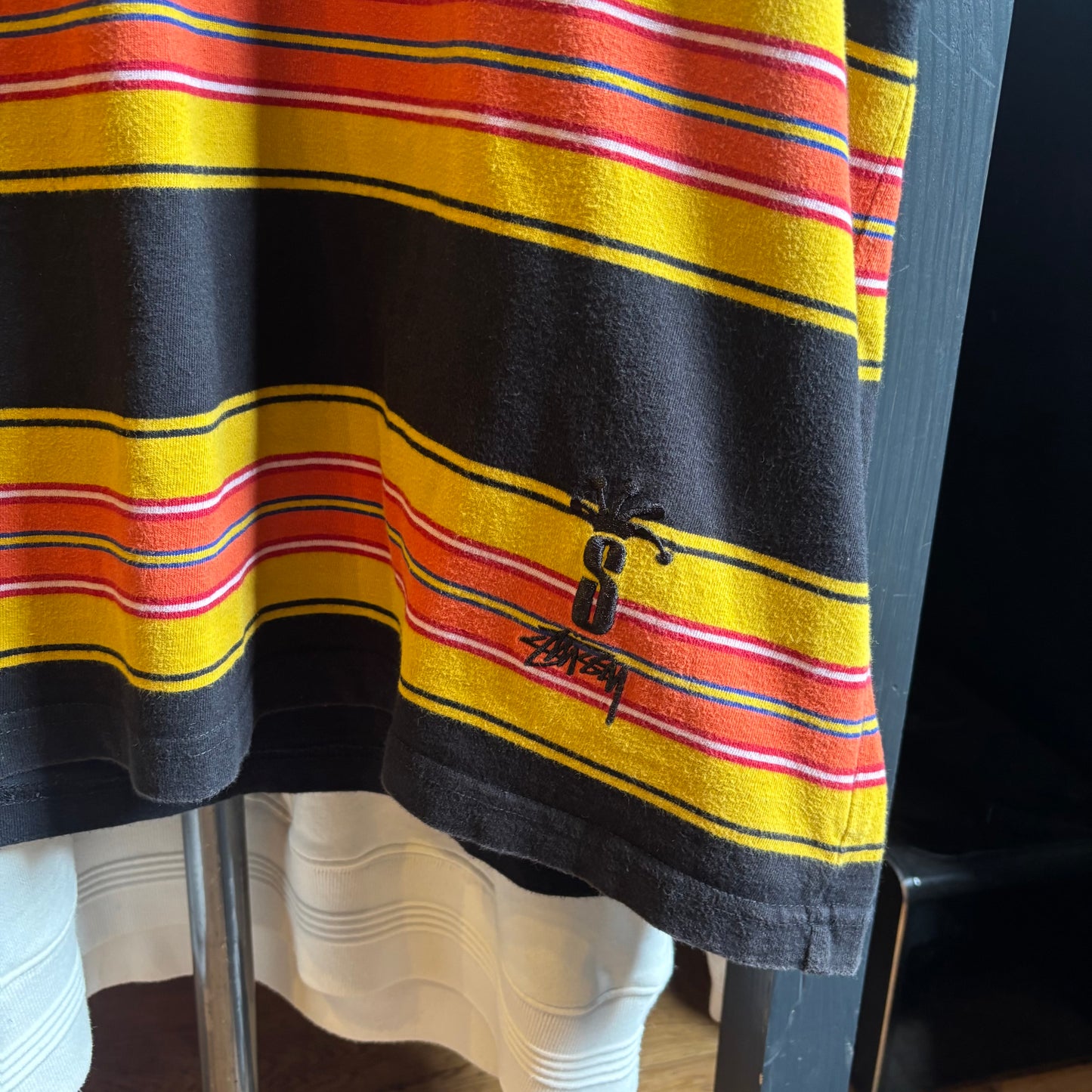 Stussy Multi Stripe T-Shirt Black (Medium)