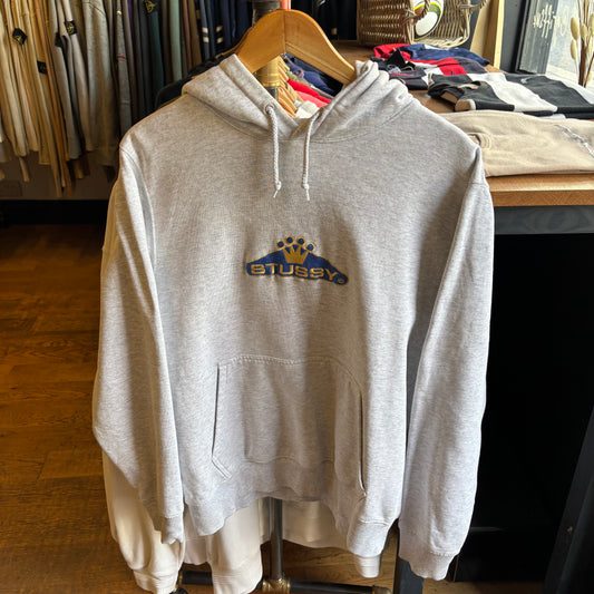 Stussy Crowned Applique Oversized Hoodie Grey (Small)