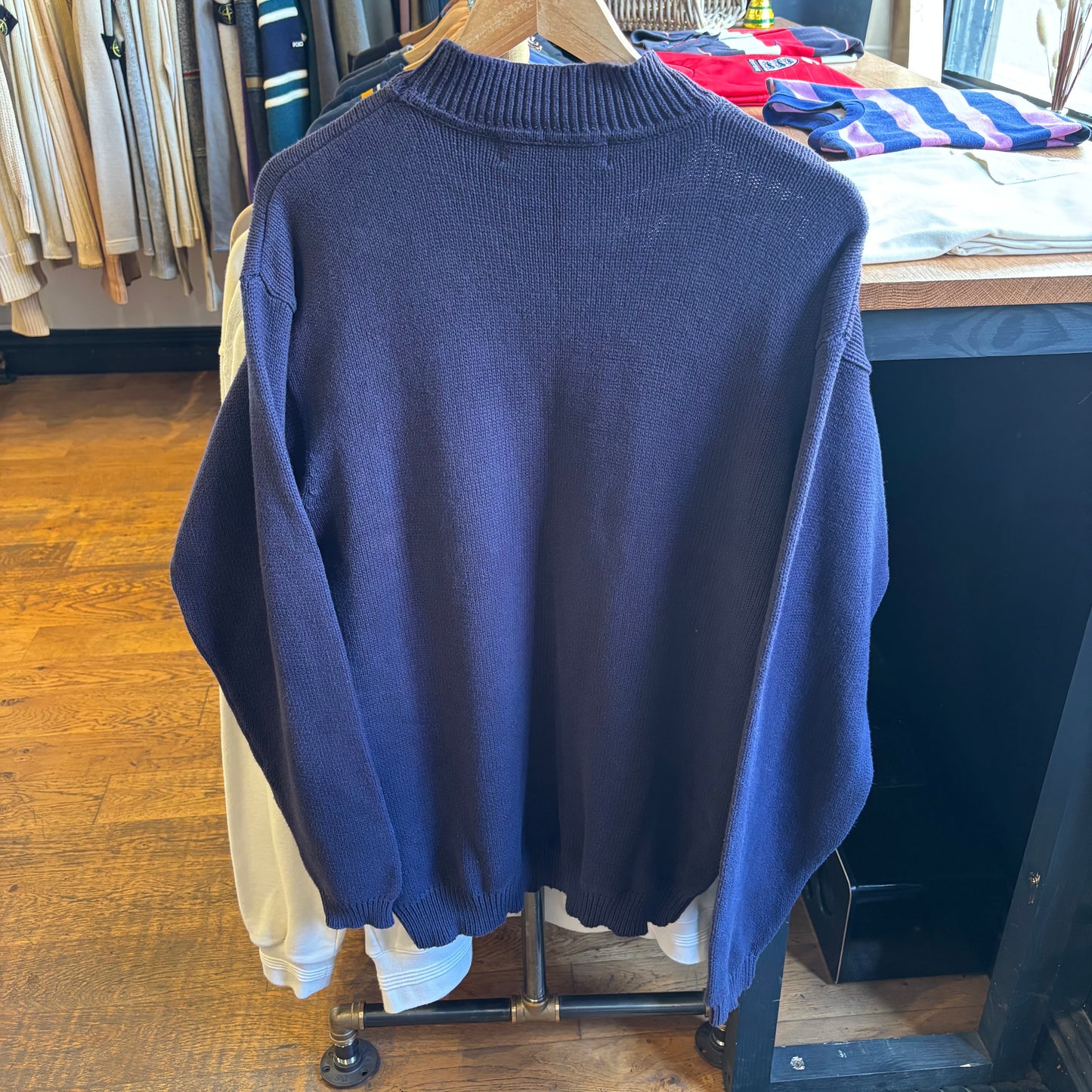 Reebok Athletic Department Pullover Knit Jumper Navy (Large)