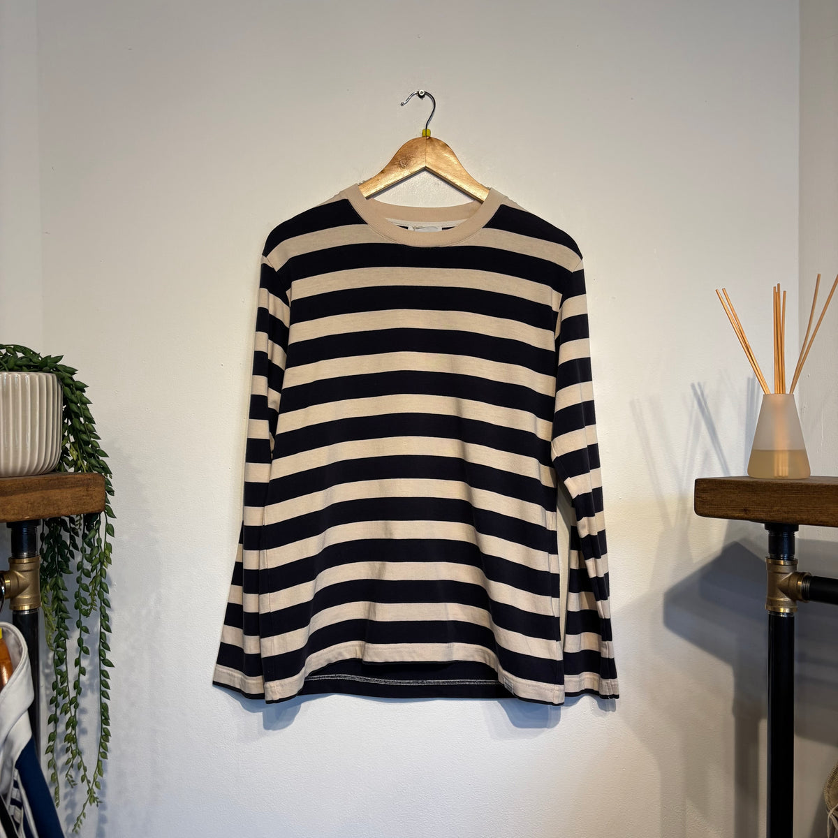 Norse Projects Stripe Longsleeve T-Shirt Navy/ White (Medium)