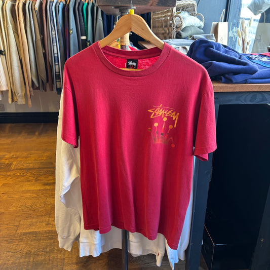 Stussy Los Angeles Crown T-Shirt Red (Medium)